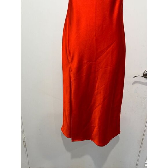 RESA Red Satin Madison Slip Open Back Women MidiDress Size Small - Picture 6 of 12